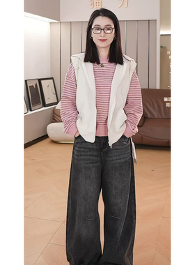 潇潇丨大胸友好条纹羊脂玉丨26春款丨可机洗无静电 长53  WS26734