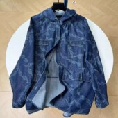 外套Q250579 长74 潇潇&男女同款 春夏新款 &链条牛仔&喷白墨