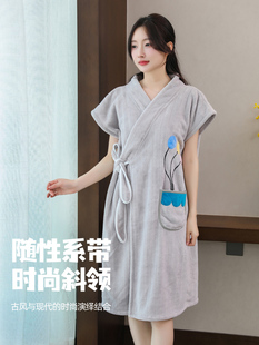 洗澡浴巾家用女大人夏季 比全棉吸水速干 可穿式 可裹浴袍女2024新款