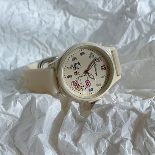 hellokitty儿童手表女孩小学生初中生ins风高颜值奶只看时间石英