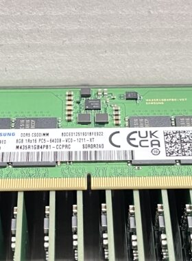 三星8G 1RX16 PC5-6400B-V00-1211-XT DDR5  8G 1RX16 6400频率
