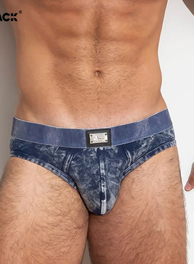 ThePack男士时尚性感情趣夜店紧身弹力棉质牛仔印花三角内裤