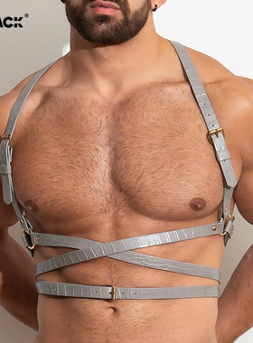 ThePack男士时尚性感情趣夜店可调节鳄鱼纹素皮肩带