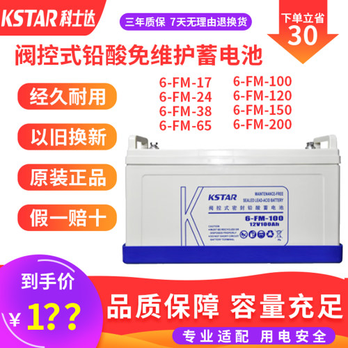 科士达蓄电池12V38/65/100/120ah