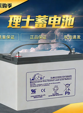 理士蓄电池DJM12100S直流屏EPS太阳能应急12V100AH免维护铅酸电池