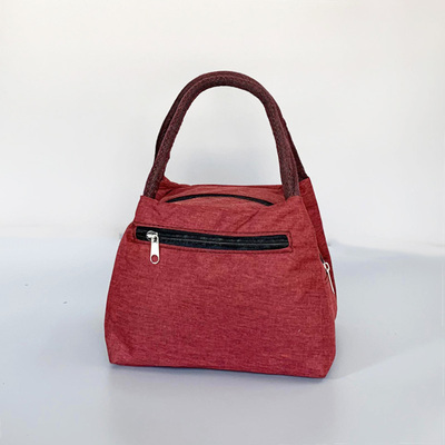 妈妈手提包中年小巧款帆布包精致拉链防水牛津布包出门上下班拎包
