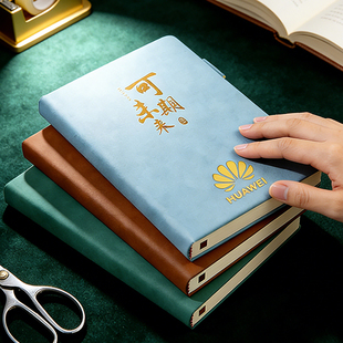 2026年笔记本本子加厚简约商务记事本本子笔记本道林纸PU封面线装式装订a5笔记本本子日记笔记本