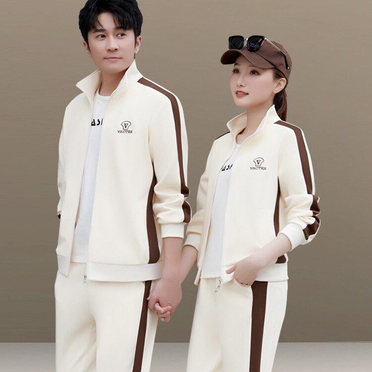 新品休闲运动套装男春秋2025新款长袖卫衣情侣运动服韩版开衫跑步