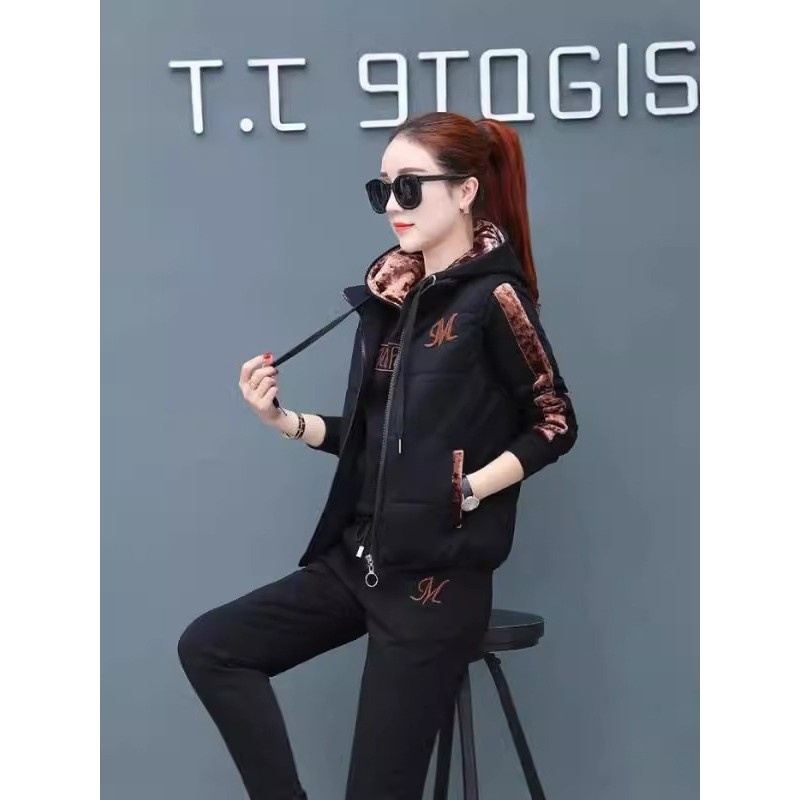 新品大码加绒加厚运动服套装女秋冬2024新款休闲三件套冬季时尚套,女装/女士精品,休闲运动套装,淘宝优惠券,粉丝福利购,淘宝优惠卷