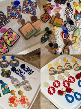 海边度假风银针花朵耳环复古港风ins高级感耳钉小众百搭耳饰