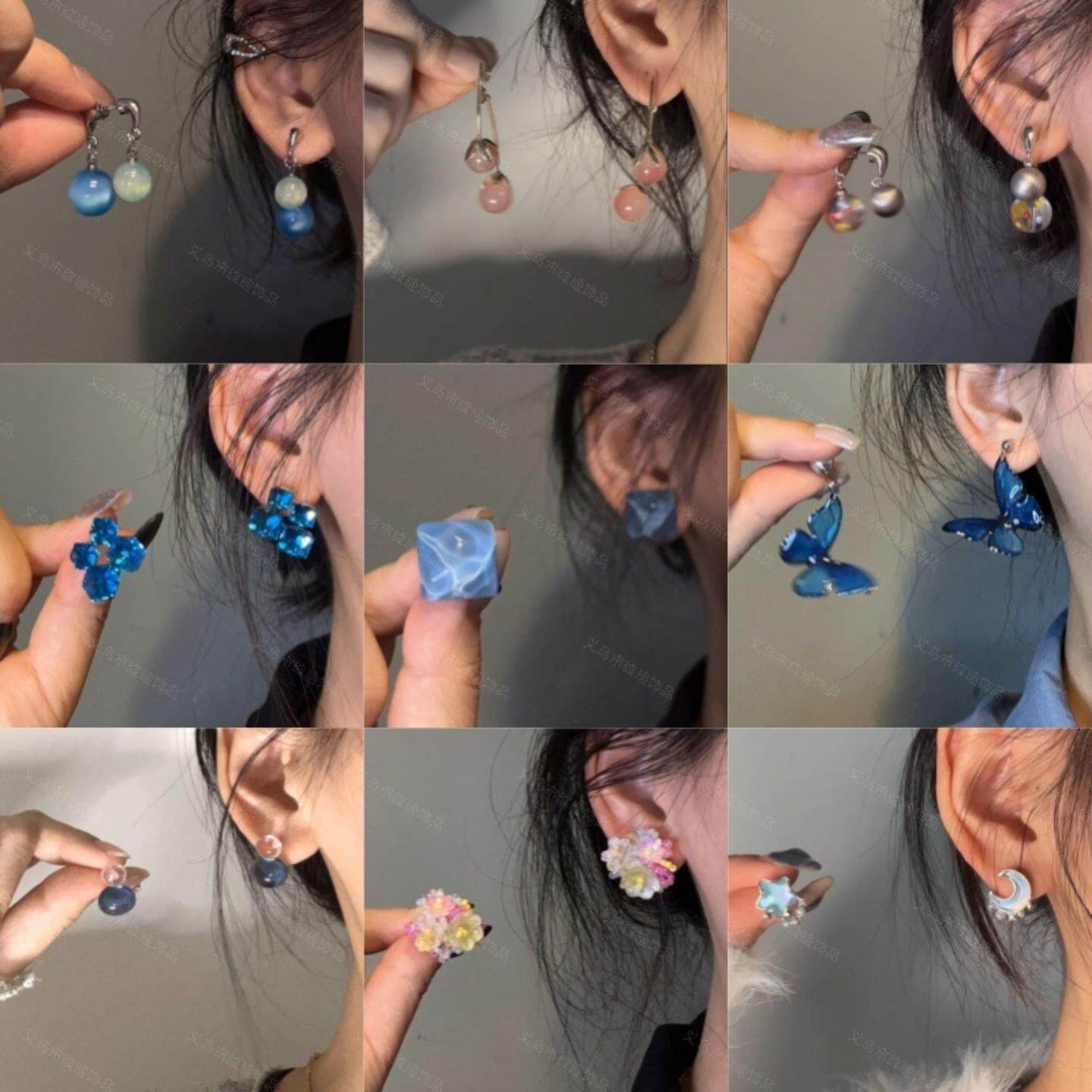 银针树脂圆形一款多戴耳环小清新时尚简约耳钉设计感小众休闲耳饰