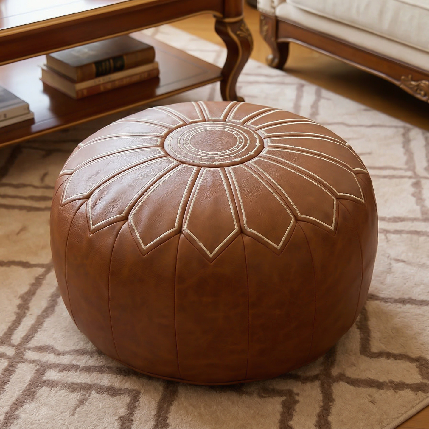 蒲团皮墩墩收纳坐墩旧衣服填充沙发套客厅卧室地上坐垫收纳凳矮凳