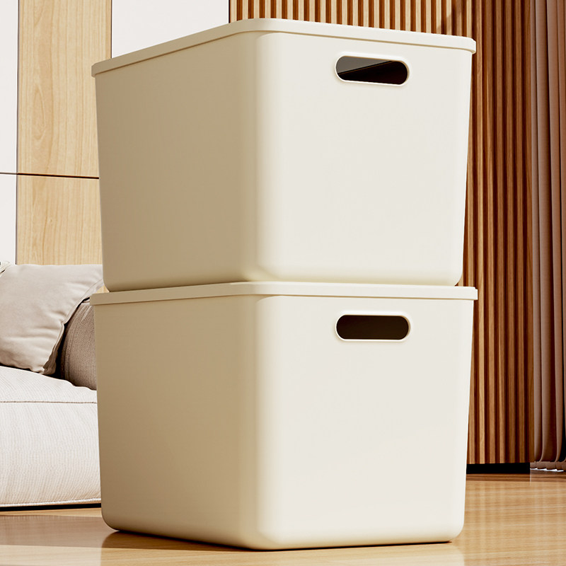 桌面收纳盒长方形零食化妆品杂物整理盒带盖家用储物置物收纳箱子