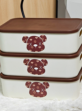 【3个装】桌面带盖中号内衣袜子防尘收纳盒玩具零食置物箱储物筐