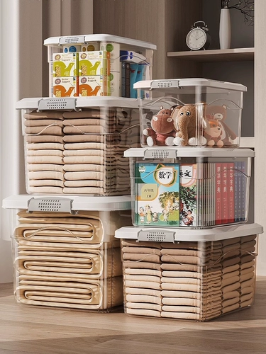 Вместительный и большой прозрачный ящик для хранения, игрушка, пластиковая коробка для хранения