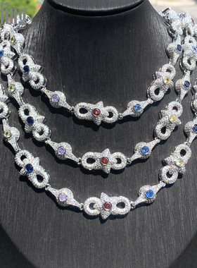 【ICEJAG】星星眼睛项链锆石镶嵌无限古巴手链女男嘻哈时尚百搭