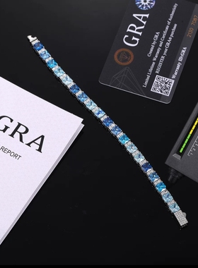 【ICEJAG】欧美嘻哈S925银莫桑石网球手链时尚设计感网球男女同款