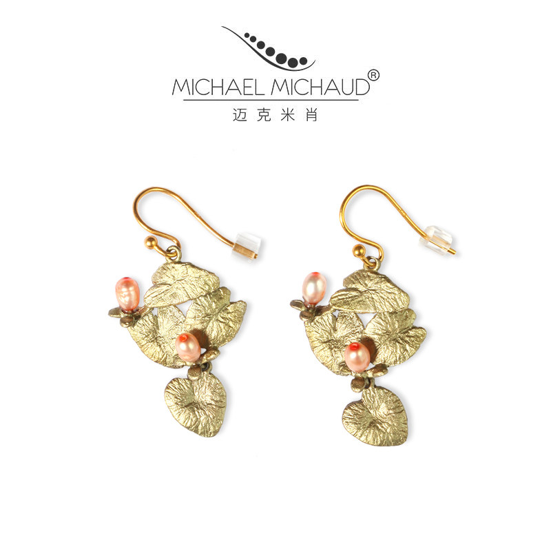 Michael Michaud莫奈睡莲耳环冷淡风小众设计高级感耳坠女气质