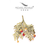 Michael Michaud美洲柏树胸针女百搭气质胸花围巾装 饰配件