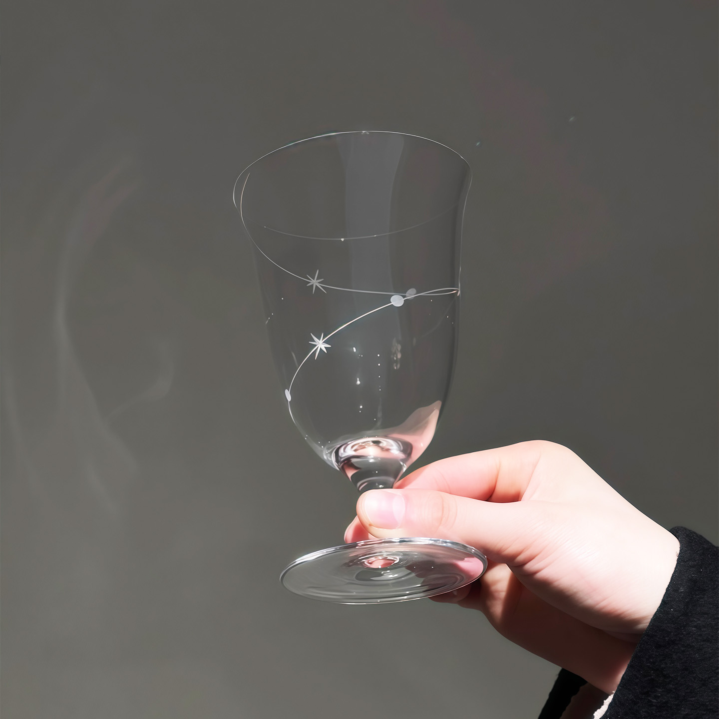 星空酒杯星轨超薄刻花玻璃杯鸡尾酒杯水晶甜酒杯果汁高脚酒杯ins