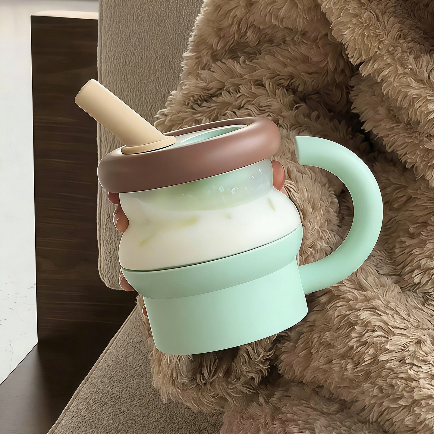 高硼硅玻璃吸管杯吨吨杯大容量带手柄便携不漏水耐高温女生高颜值