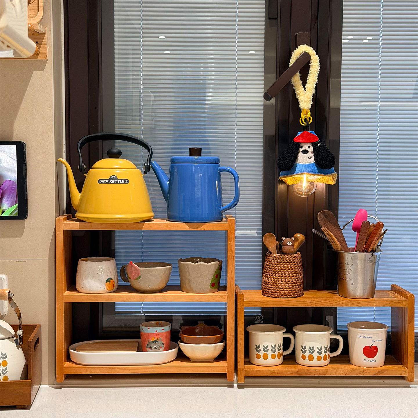 实木杯架双层桌面置物架收纳整理架子办公桌家居高颜值储物展示架