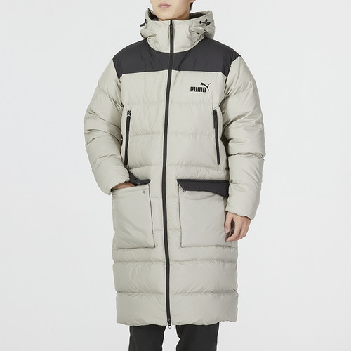 彪马PUMA 男子长款加厚连帽保暖防泼水户外运动羽绒服 849985-68