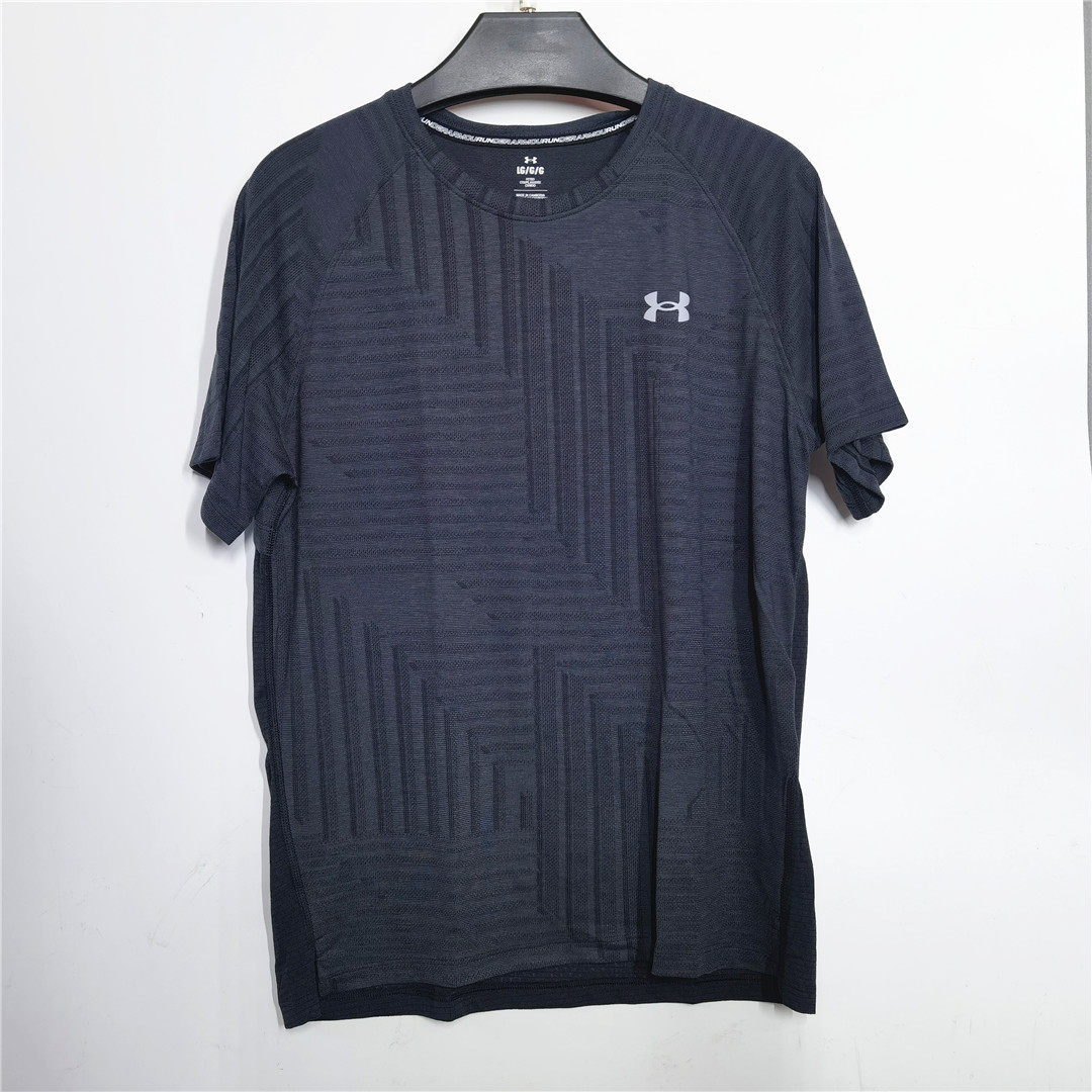 安德玛 UA 男子弹力速干跑步运动训练夏季透气短袖T恤1376516-001