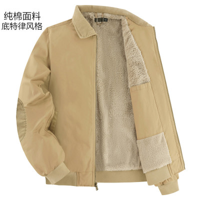 纯棉棉衣男冬季美码男装加绒加厚夹克百搭裤子男款保暖男士外套潮