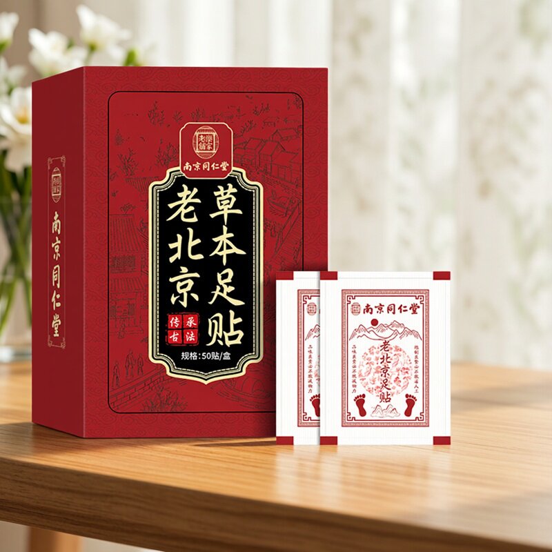 正品南京同仁堂老北京草本足贴艾叶湿气足部护理脚底艾草睡眠足贴