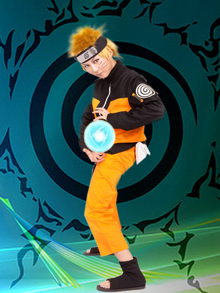 火影忍者疾风传旋涡鸣人成年动漫cosplay男装现货假发鞋子