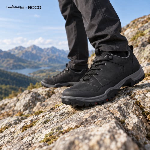 ECCO爱步男防水防滑徒步鞋