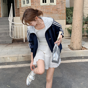 P140 25秋季 1019 设计感夹克蕾丝连帽外套2C285 K208 现货新品