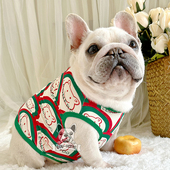 法斗衣服春秋款 短体斗牛犬胖狗巴哥犬狗狗背心棉可爱小熊加厚