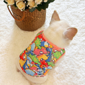 法斗衣服夏季 冰丝凉感面料卡通恐龙狗狗巴哥犬衣服 薄款