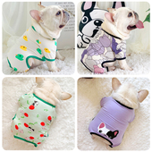 法斗春款 衣服胖狗四脚衣棉印花睡衣有弹性八哥犬衣服放掉毛