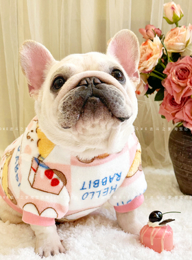 法斗衣服胖狗狗珊瑚绒卫衣卡通特价冬款保暖巴哥犬衣服冬季特惠