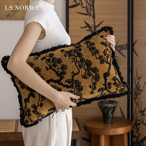 NORWE中古风高级感提花腰枕腰靠