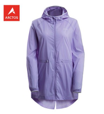 极星正品女长款风衣防晒皮肤衣紫