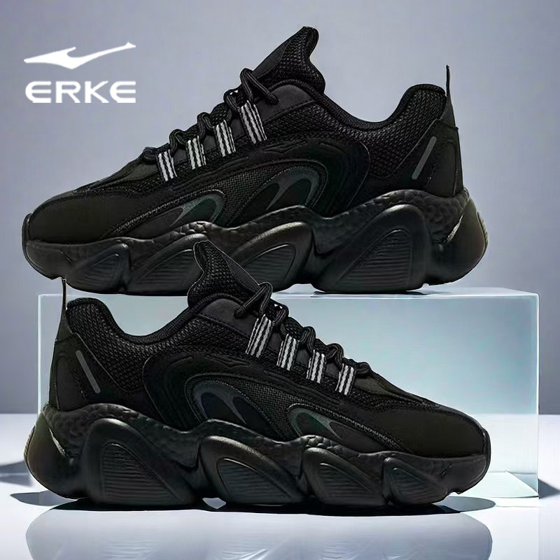 鸿星尔克女鞋2026夏季新款轻便软底运动鞋女款黑色百搭减震休闲鞋