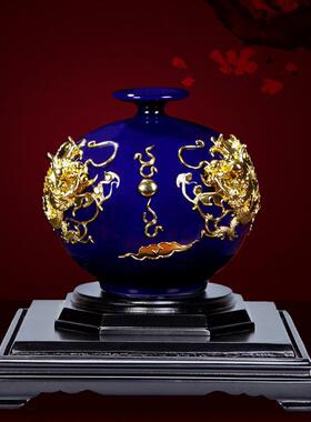 实用蓝色天地方圆厦门漆线雕摆件