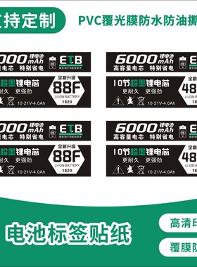 电池标签贴纸48VF 88F不干胶贴纸60009000mAh大亿款10节15节