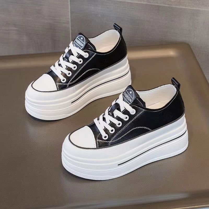 厚底8cm小白鞋软底2025夏季新款内女鞋软皮百搭小个子休闲