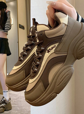 ins韩版新款高帮老爹鞋女2025春季学生跑步运动厚底休闲ep907