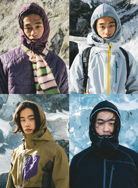 MOUNTAINFEVER AW 发热抑菌透气格抓绒 户外运动 撞色线风帽