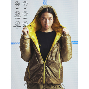 MOUNTAINFEVER AW25轧光防钻防泼水菱形绗线双色双面穿连帽羽绒服