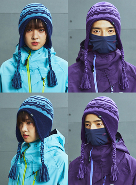 MOUNTAINFEVER AW24 海浪提花 尼泊尔手编麻花 滑雪抓绒护耳冷帽