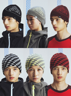 MOUNTAINFEVER AW25 扭曲棋盘格 羊毛混纺双面穿戴 保暖圆顶冷帽