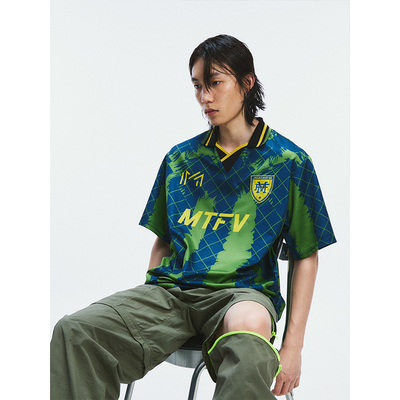 高山热椰树条纹速干短袖足球服
