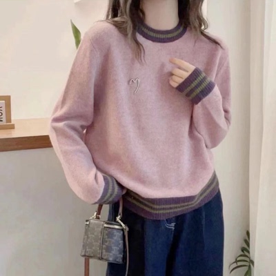 2025早秋新款上衣针织打底衫女休闲毛衣内搭时尚洋气减龄宽松韩版